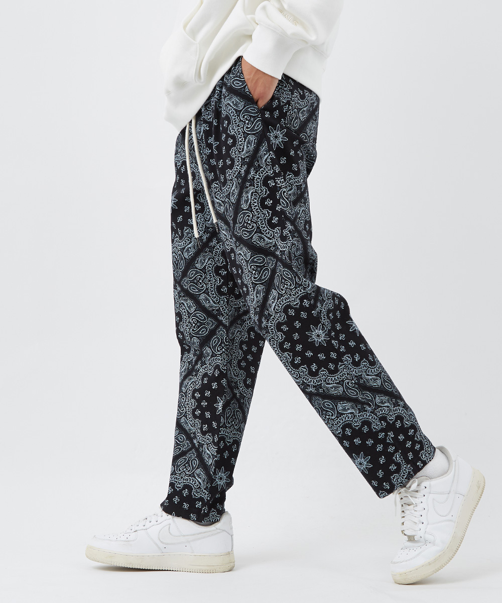 シェフパンツ メンズ バンダナ柄 イージーパンツ セットアップ可 ワイドパンツ ペイズリー柄 柄パンツ 大きいサイズ オーバーサイズ Gracias Graciasショッピングストア 通販 Yahoo ショッピング