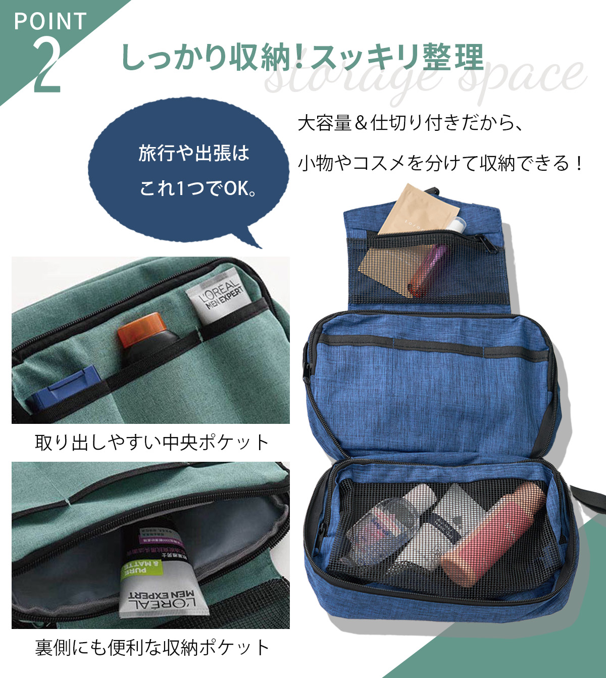トラベルキットパック 旅行用 バッグ ポーチ 小物入れ オーガナイザー