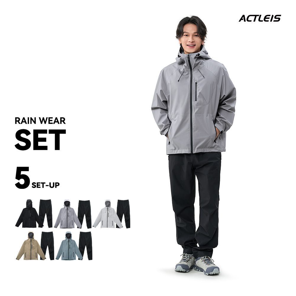ACTLEIS レインウェア メンズ 上下 マウンテンパーカー ウィンド