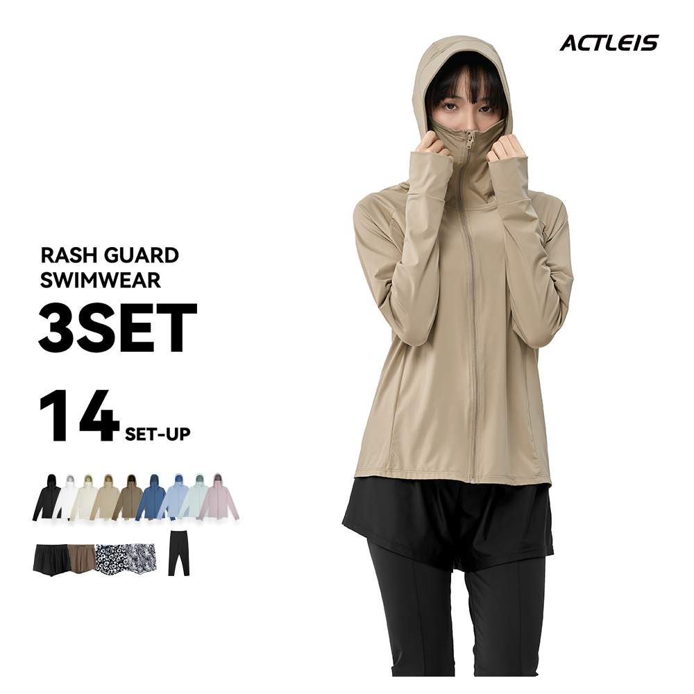 ACTLEIS（アクレイス） 水着 レディース ラッシュガード 上下 セット