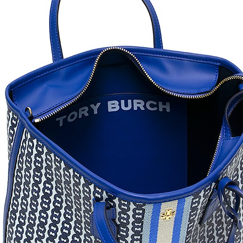 トートバッグ トリーバーチ Burch Canvas Gemini レディース Blue レディース ブルー レディースファッション Gemini Link Tory Link Bondi Canvas Small Tote 453 0305 ブランドショップgrande Tokyo 人気殺到大特価