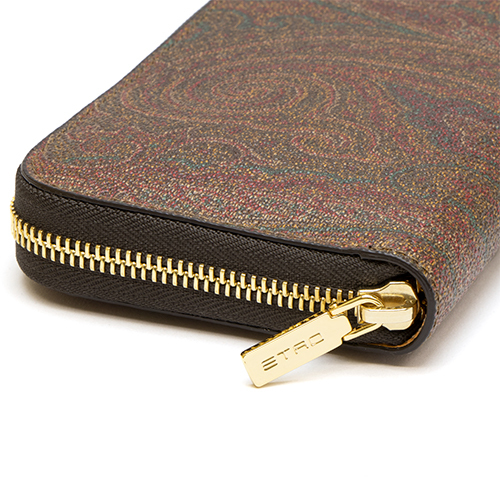 【未使用級 希少】ETRO ペイズリー柄 長財布 ラウンドファスナー ブラウン系 ETRO エトロ ラウンドファスナー長財布(小銭入れ付き) ブラウン