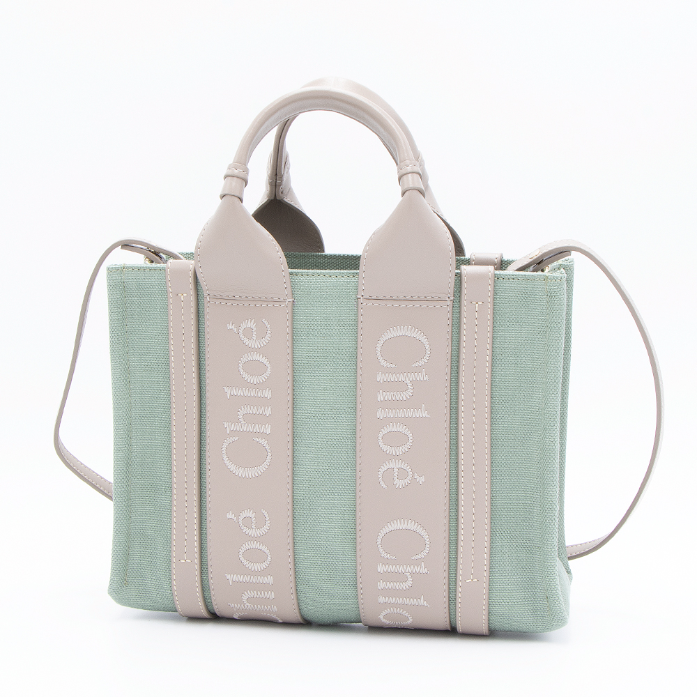 クロエ CHLOE スモールトートバッグ フェイデッドグリーン WOODY ウッディー CHC22WS397J27 37J FADED GREEN｜grande-tokyo