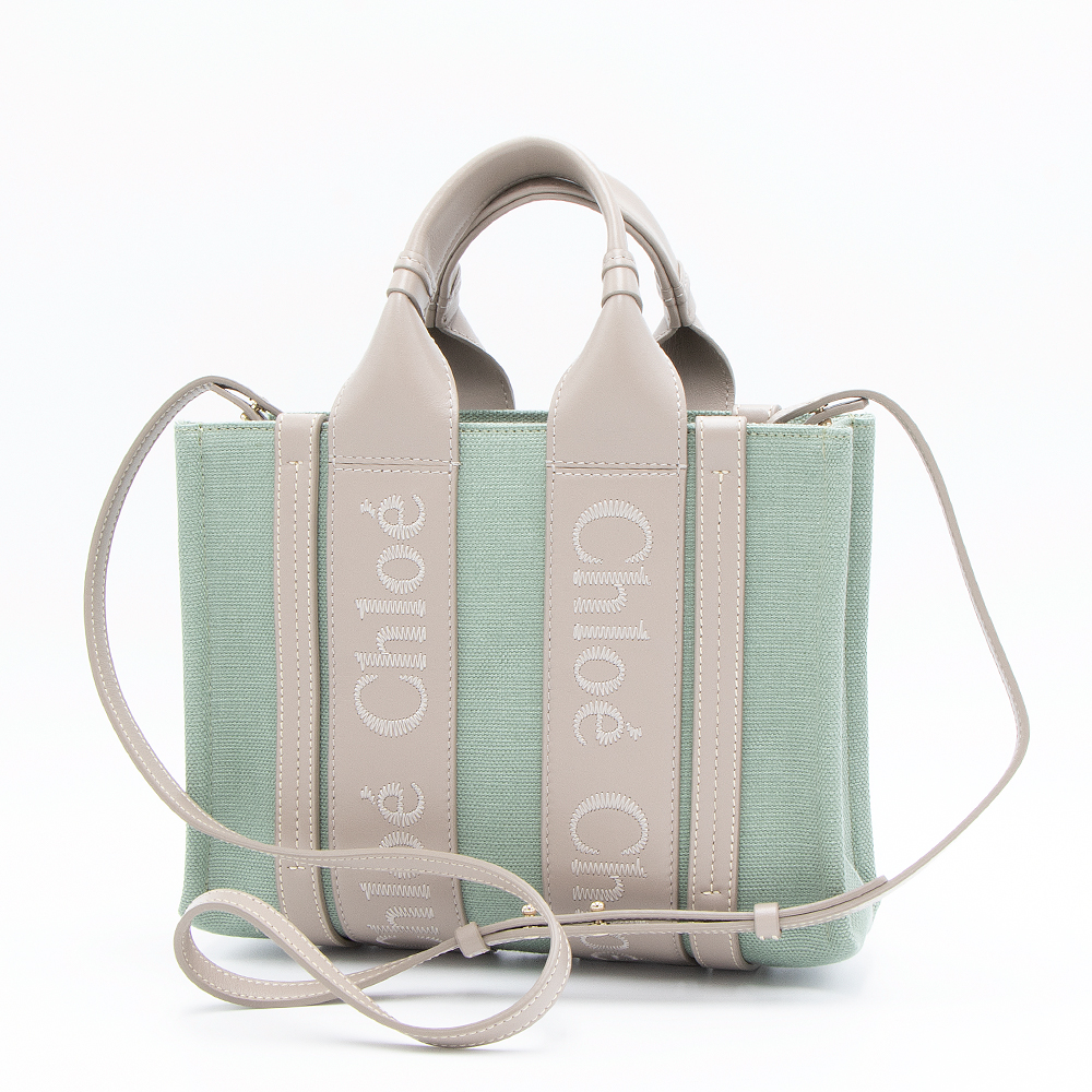 クロエ CHLOE スモールトートバッグ フェイデッドグリーン WOODY ウッディー CHC22WS397J27 37J FADED GREEN｜grande-tokyo｜02