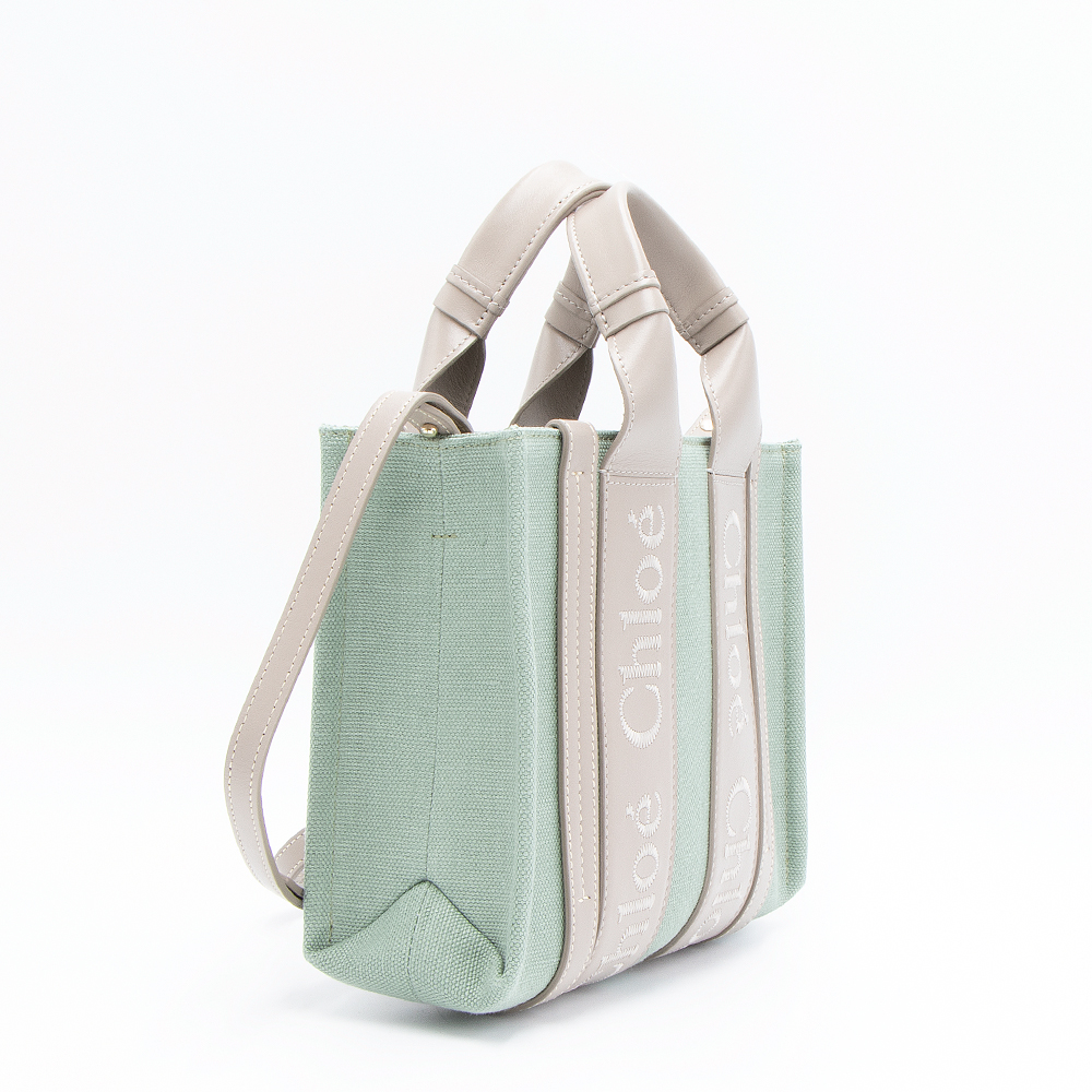 クロエ CHLOE スモールトートバッグ フェイデッドグリーン WOODY ウッディー CHC22WS397J27 37J FADED GREEN｜grande-tokyo｜03