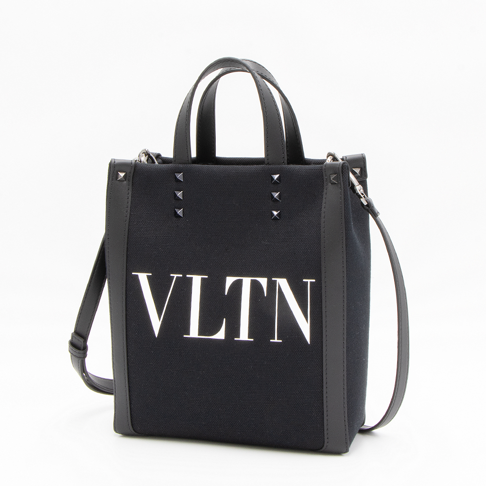 【2023年春夏新作】ヴァレンティノ VALENTINO キャンバスミニトートバッグ ブラック VLTN 2Y2B0B78PYY 0NI NERO