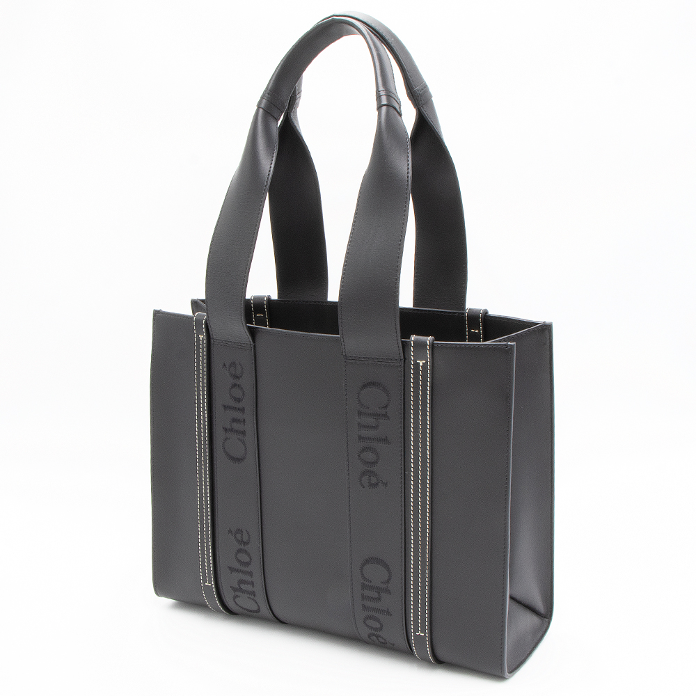 クロエ CHLOE ミディアムトートバッグ ブラック WOODY ウッディー CHC22WS383I60 001 BLACK｜grande-tokyo｜02