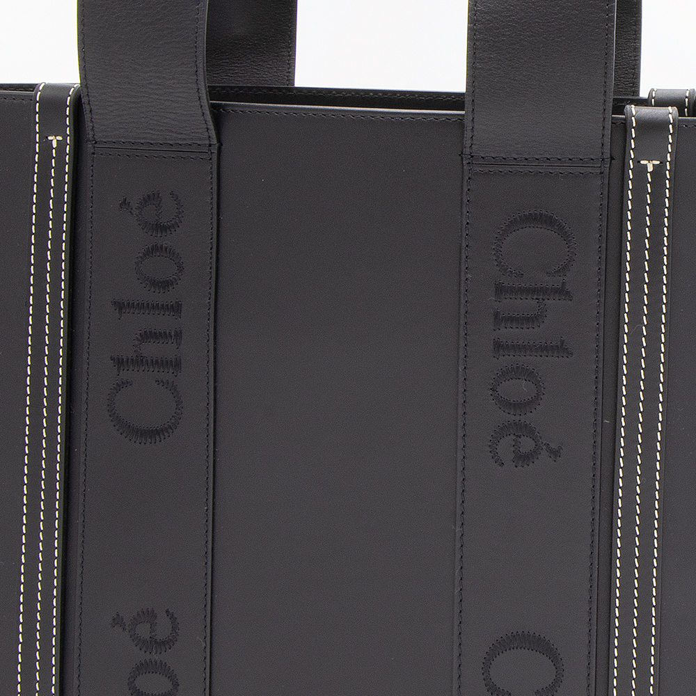 クロエ CHLOE ミディアムトートバッグ ブラック WOODY ウッディー CHC22WS383I60 001 BLACK｜grande-tokyo｜05