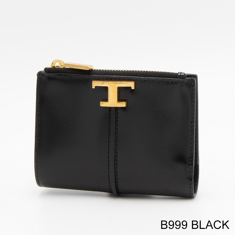 TOD'S トッズ Tタイムレス ストラップコンパクトウォレット 二つ折り財布 TOD'S トッズ 2つ折り財布(小銭入れ付き) T TIMELESS T