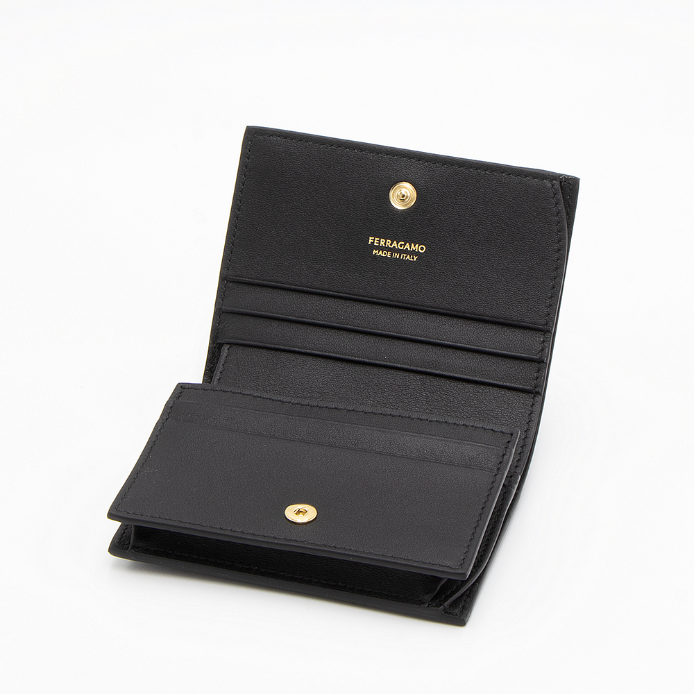FERRAGAMO フェラガモ 2つ折り財布(小銭入れ付き) ブラック