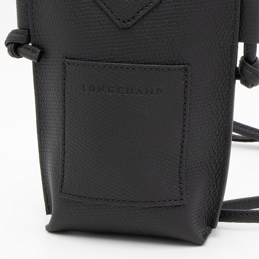 LONGCHAMP - 新品 ロンシャン LONGCHAMP ショルダーバッグ ル ロゾ フォンケース ノワール ル ロゾ スマートフォンケース（フラップ付き） クレイ - レザー
