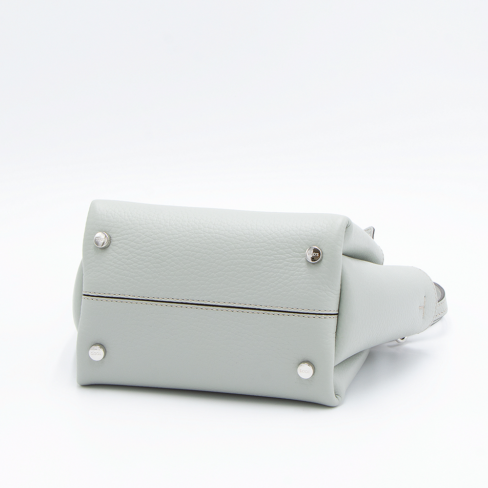 美品✨TOD's　トッズ　2way　バッグ　ダブルT　ショッピング　本革　グレー TOD'S トッズ トートバッグ(2WAY仕様) マイクロ T TIMELESS T