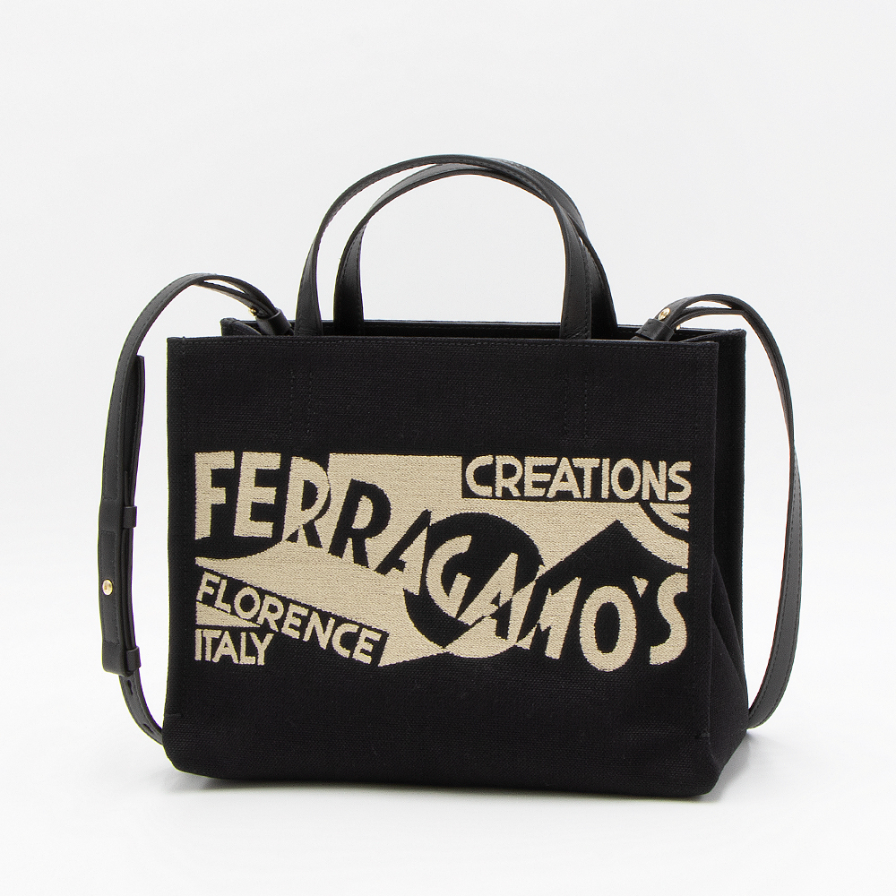 FERRAGAMO フェラガモ コットントートバッグ(2WAY仕様) スモール