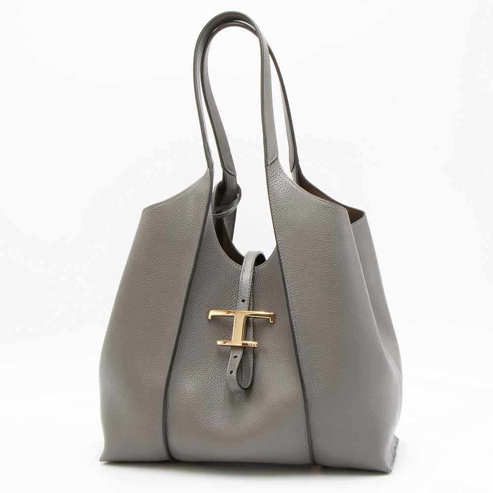 TOD'S トッズ トートバッグ グレー T TIMELESS タイムレス