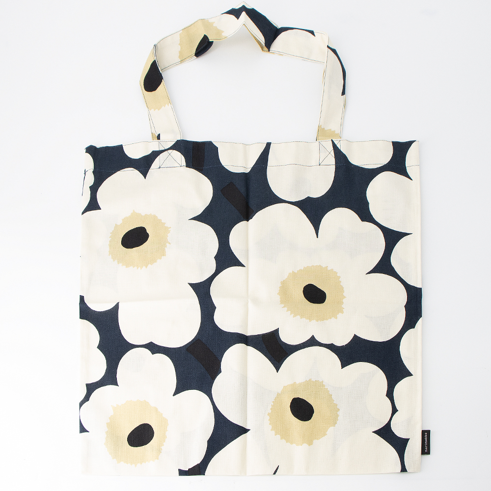 marimekko（マリメッコ） トートバッグ ミッドナイトブルー×クリーム