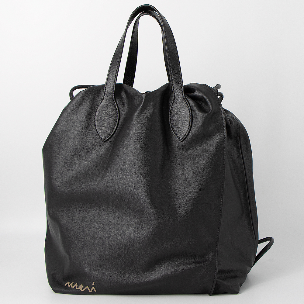 【未使用級】MARNI ナッパ カーフスキン バッグ 2way 定番 ブラック MARNI（マルニ） トートバッグ(2WAY仕様) バックパック ZAMQ0051U0