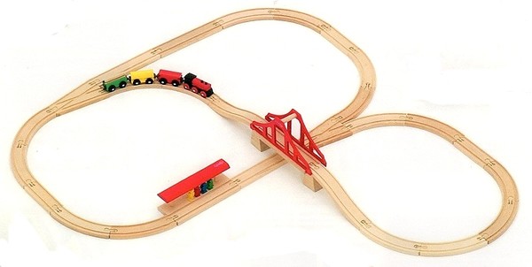 【コロン】micki 木製レール　つり橋セット 汽車セット つり橋 ミッキィ社 ミッキー MICKI 木製レール 木の