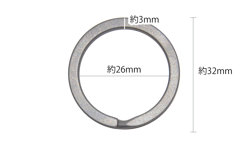 キーリング 3個 セット チタン 二重リング 3mm 2重カン ダブルリング