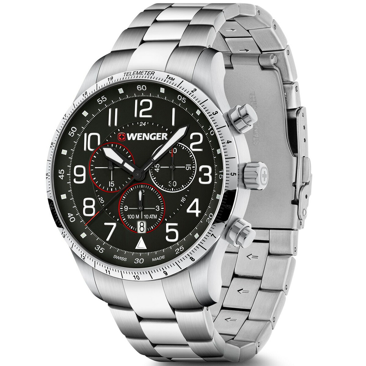 （ノベルティー付き）ウェンガー WENGER Attitude Chrono アティテュード クロノグラフ 腕時計 01.1543.120の画像