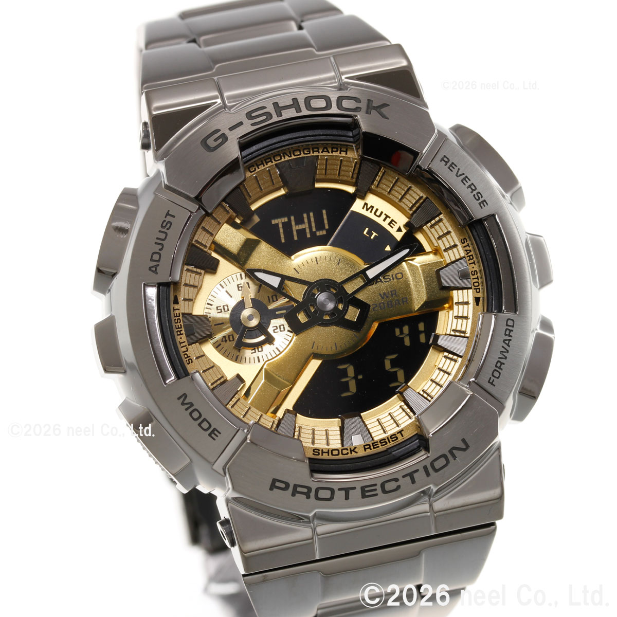 （ノベルティー付き）Gショック G-SHOCK 腕時計 メンズ GM-110BD-1A9JF ブラック ゴールド ジーショックの画像