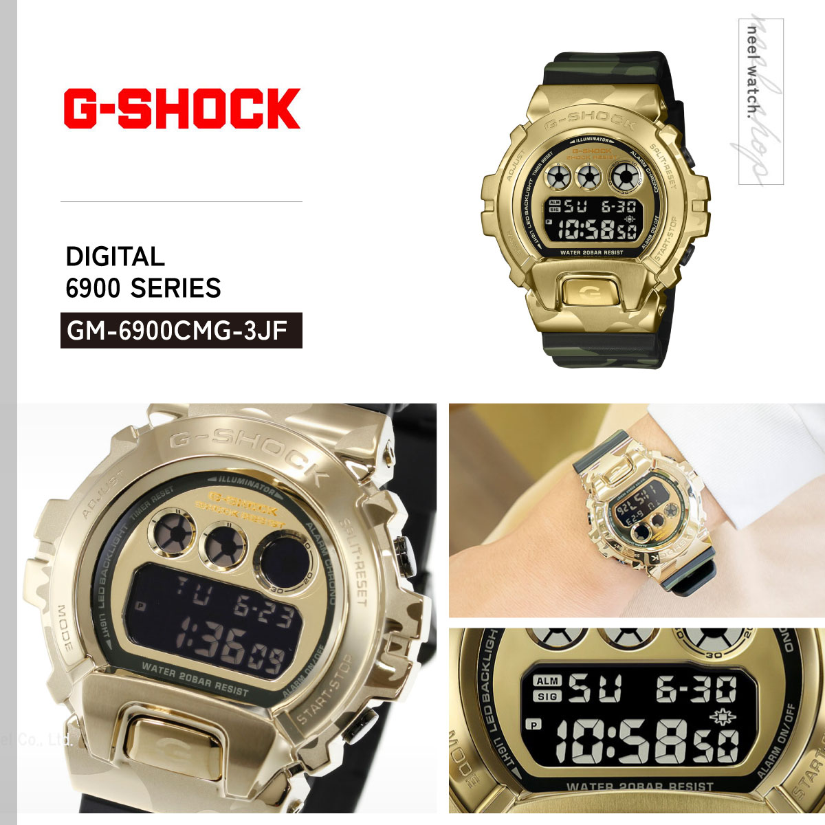 G-SHOCK Gショック デジタル 腕時計 メンズ GM-6900CMG-3JF BOLD CAMO