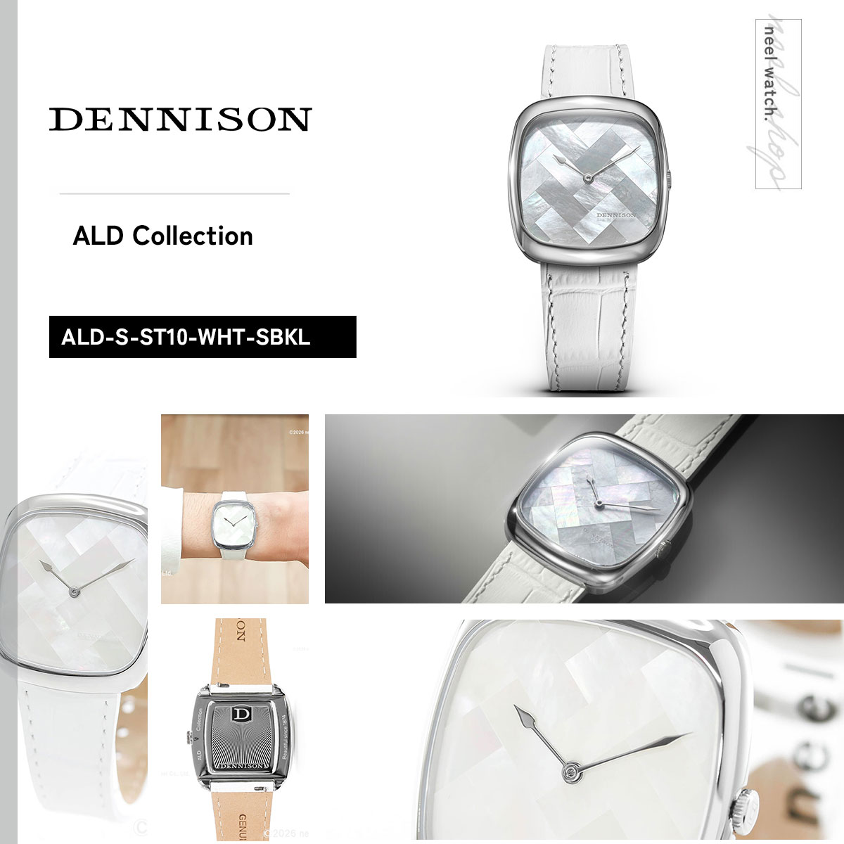 （ノベルティー付き）デニソン DENNISON 腕時計 ALD Collection ホワイトマザーオブパール ALD-S-ST10-WHT-SBKLの画像