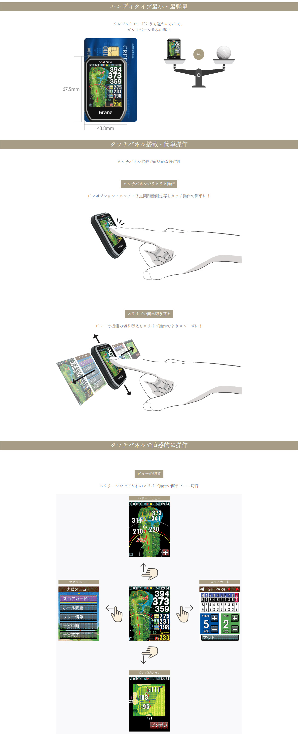 Granz Shot Navi GPSナビ（ハンディタイプ） ショットナビ Shot Navi グランツ Granz ハンディタイプ GPS