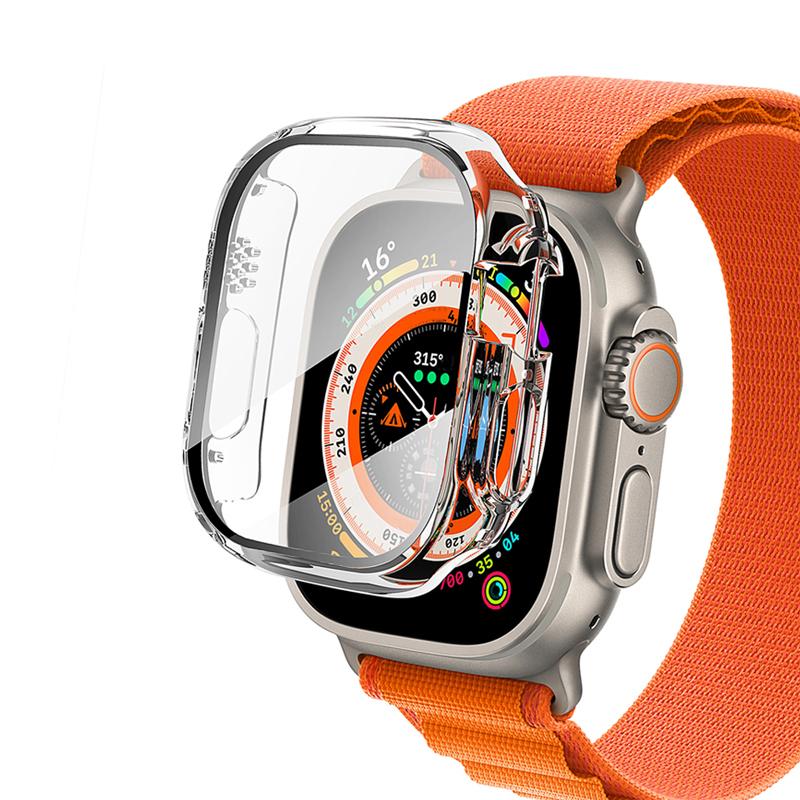 アップルウォッチ カバー 保護 ケース Apple Watch Ultra 8 7 SE 6 5 4 3 2 1 49mm 45mm 44mm  42mm 41mm 40mm 38mm 透明 ガラス フィルム :1set-case-clear:GRANEU - 通販 - Yahoo!ショッピング