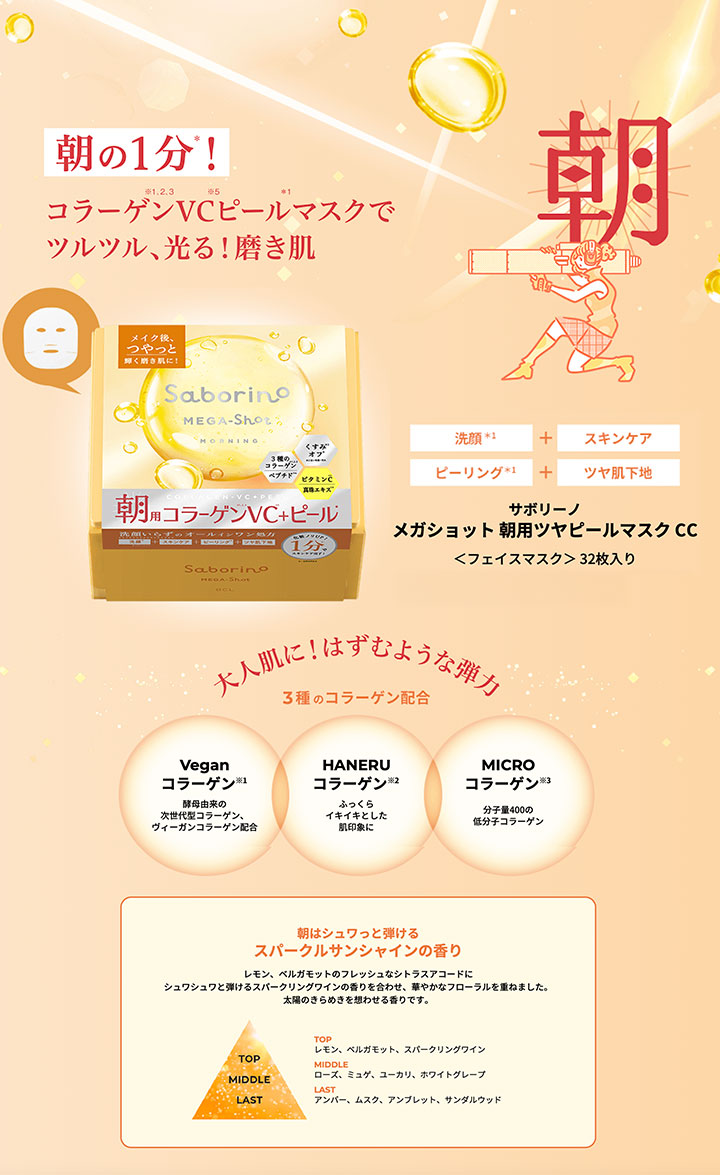 サボリーノ メガショット 夜用 白玉美容マスク 32枚入 6個 フェイス