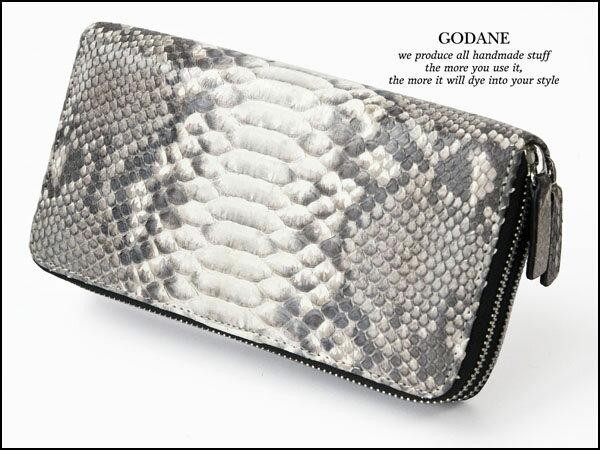期間限定★ゴダン ダイヤモンドパイソン革 Wラウンドジッパー長財布8055Nat 財布 父の日 GODANE ゴダンダイヤモンドパイソン W ダブル