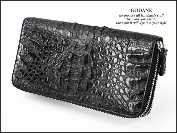 ゴダン 財布 GODANE カイマン クロコダイル ラウンドファスナー