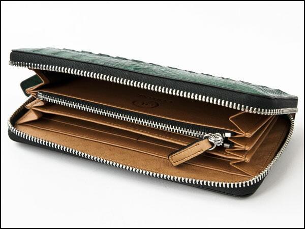 財布 父の日 カイマン クロコダイル GODANE ゴダン ラウンドファスナー