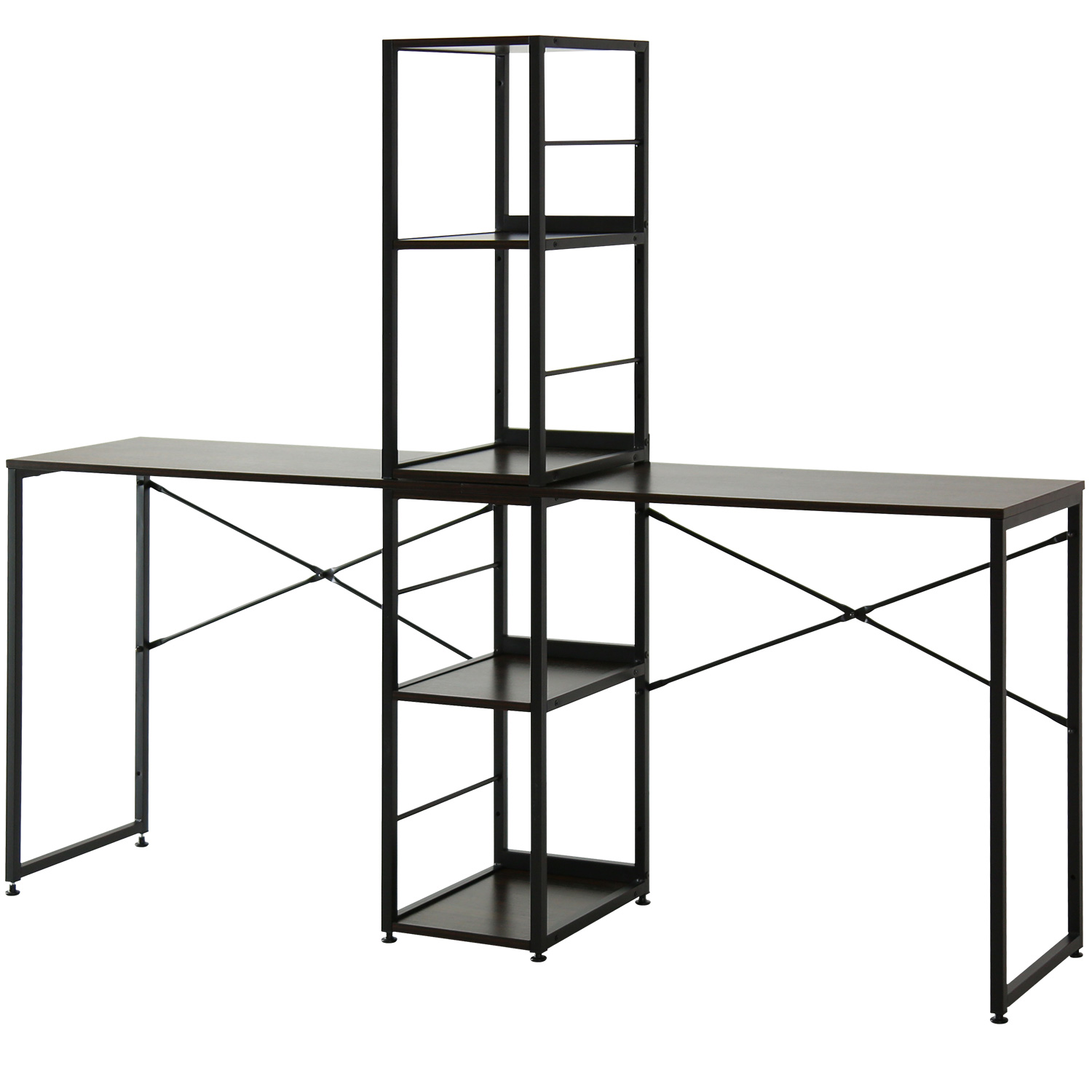 DORIS（ドリス） ツインデスク 学習机 シンプル ラック付き 収納