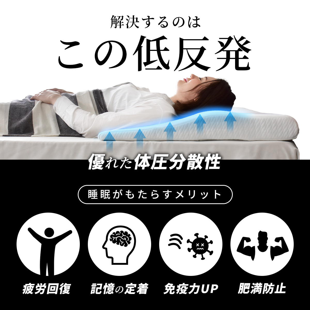 DORIS（ドリス） 枕 まくら マクラ 低反発 快眠 竹炭配合 肩こり