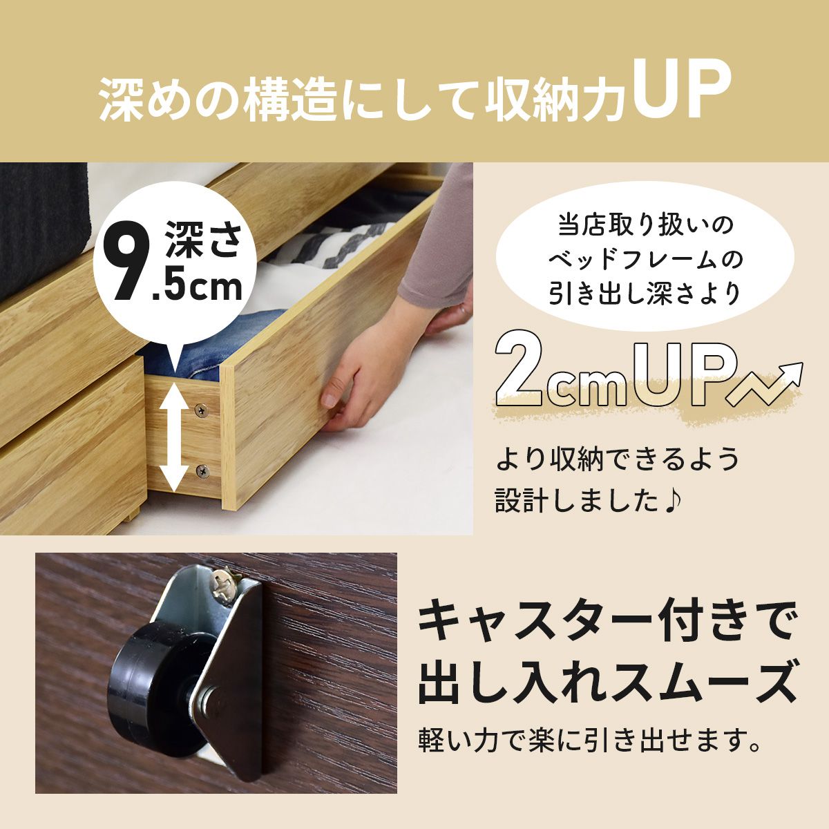 ベッド シングル DORIS ベット ベッドフレーム 収納付き コンセント