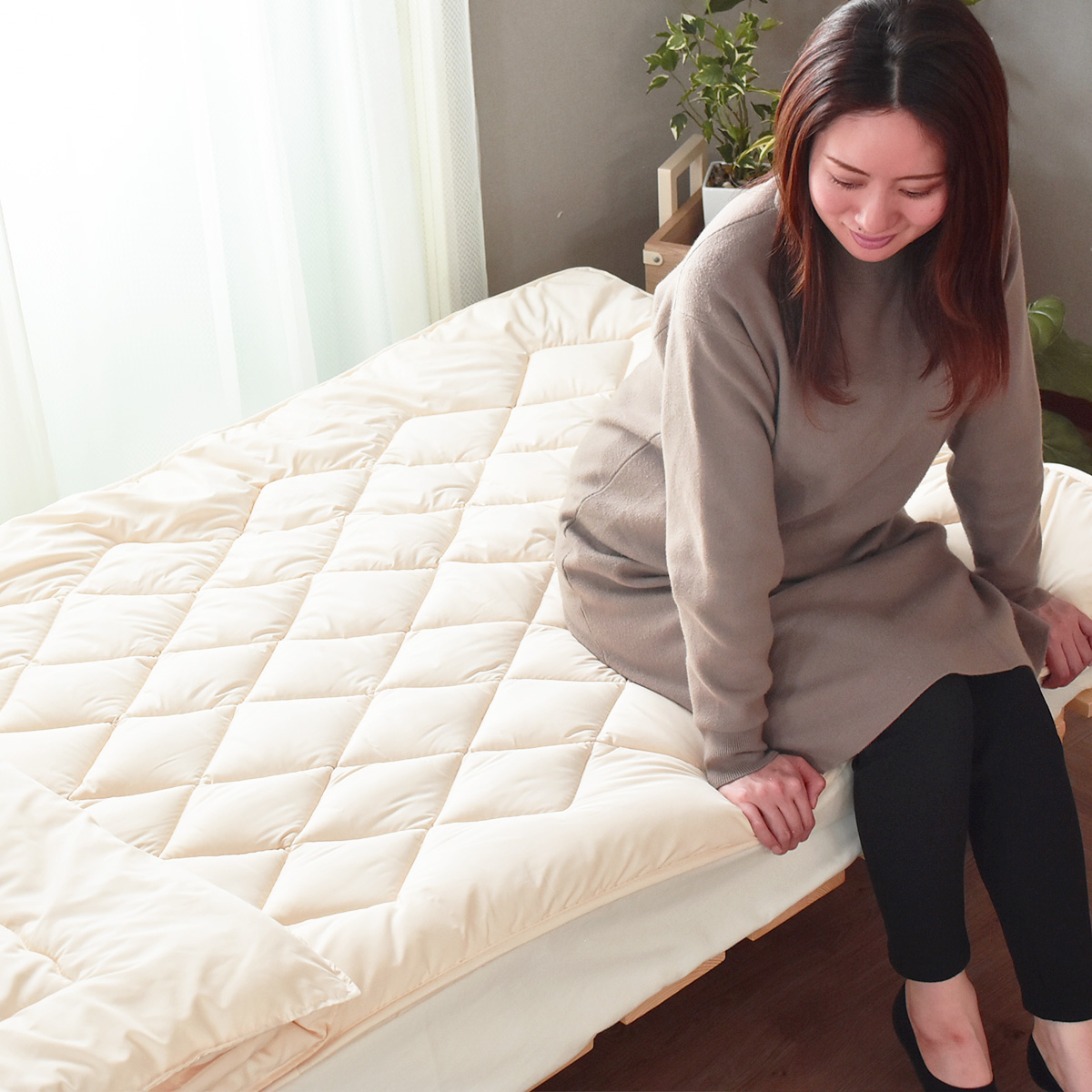 洗える清潔ダクロンベッドパッド キング(200×200)