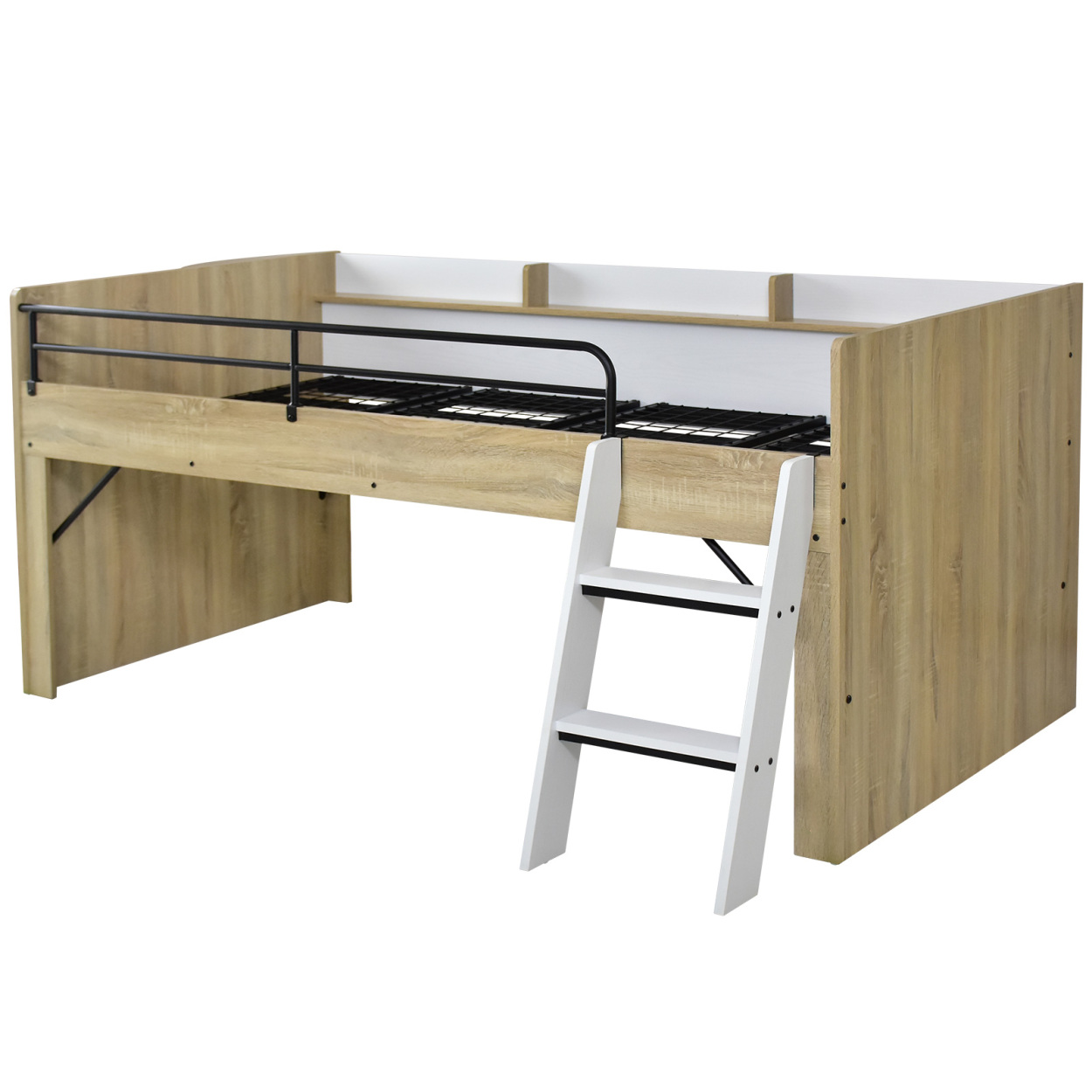 ロフトベッド シングル ミドルタイプ ベット ベッドフレーム システムベッド 木製 宮棚 収納 カルージュS 北欧 ドリス | DORIS | 02