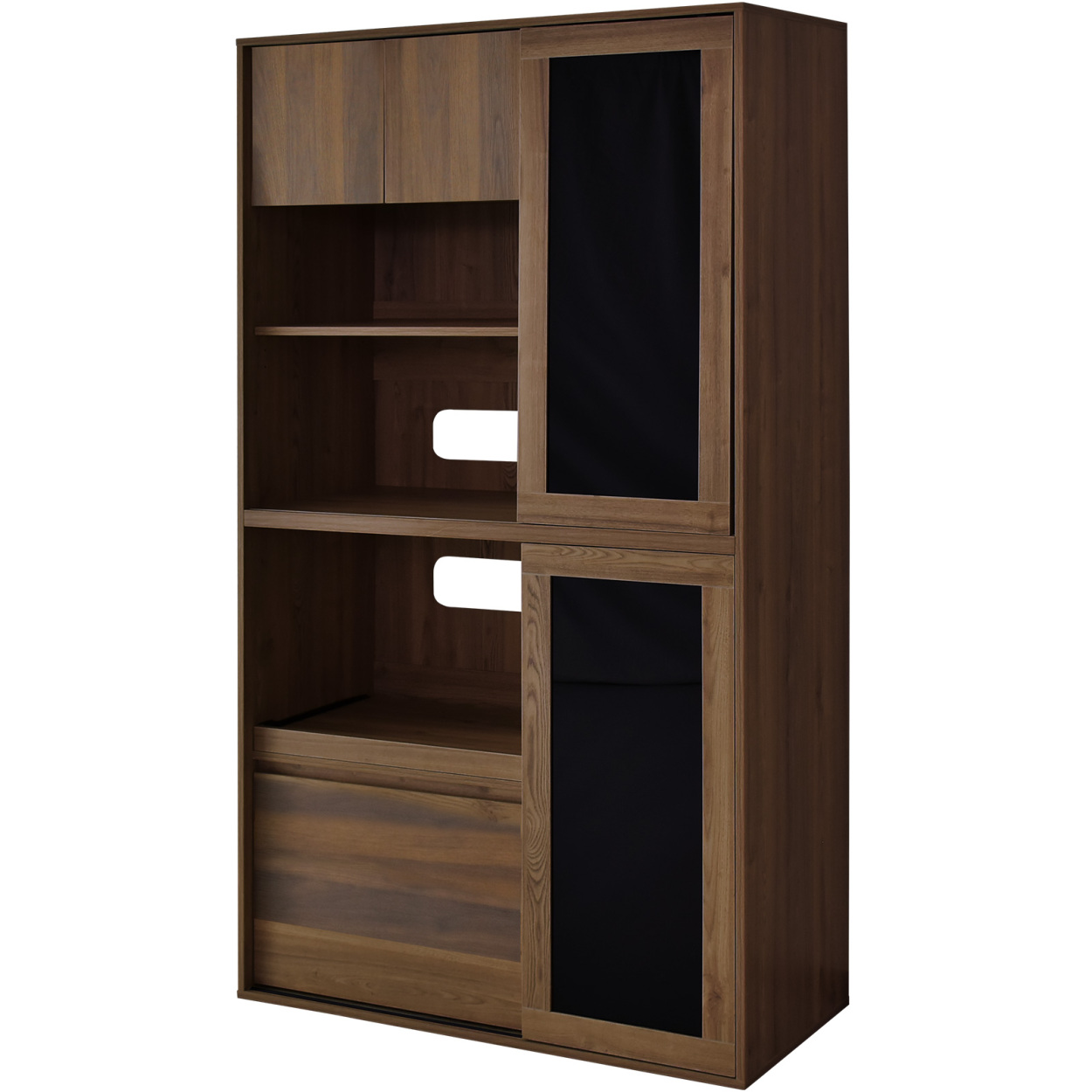 【未使用　未組立】Bistro ビストロ 食器棚 クロスガラス ブラウン 未使用 未組立】Bistro ビストロ 食器棚 クロスガラス ブラウン 未使用