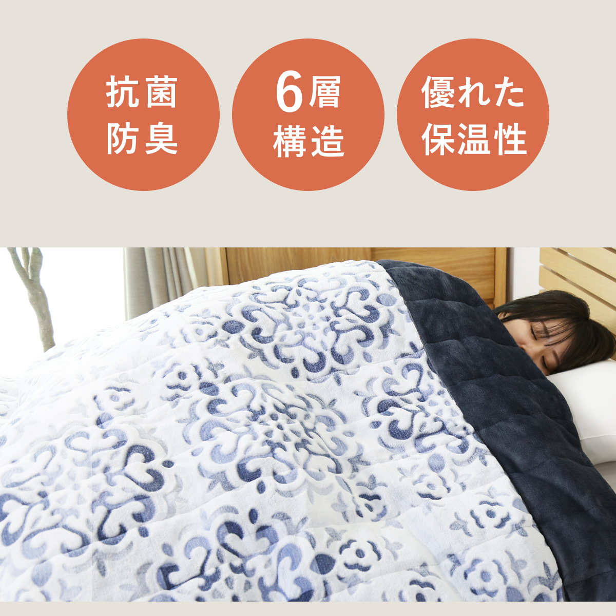 DORIS（ドリス） 6層毛布 1枚2役あったか シンサレート 毛布にもなる