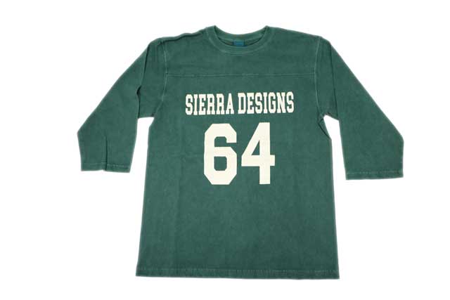 good on グッドオン シェラデザインズ 7分袖 ８０SフットボールTシャツ ピグメントグリーン USA コットン メンズ レディース  日本製 ブランド 送料無料 | SIERRA DESIGNS | 01
