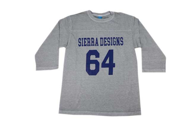 good on グッドオン シェラデザインズ 7分袖 ８０SフットボールTシャツ ピグメントグレー USA コットン メンズ レディース  日本製 ブランド 送料無料 | SIERRA DESIGNS | 01