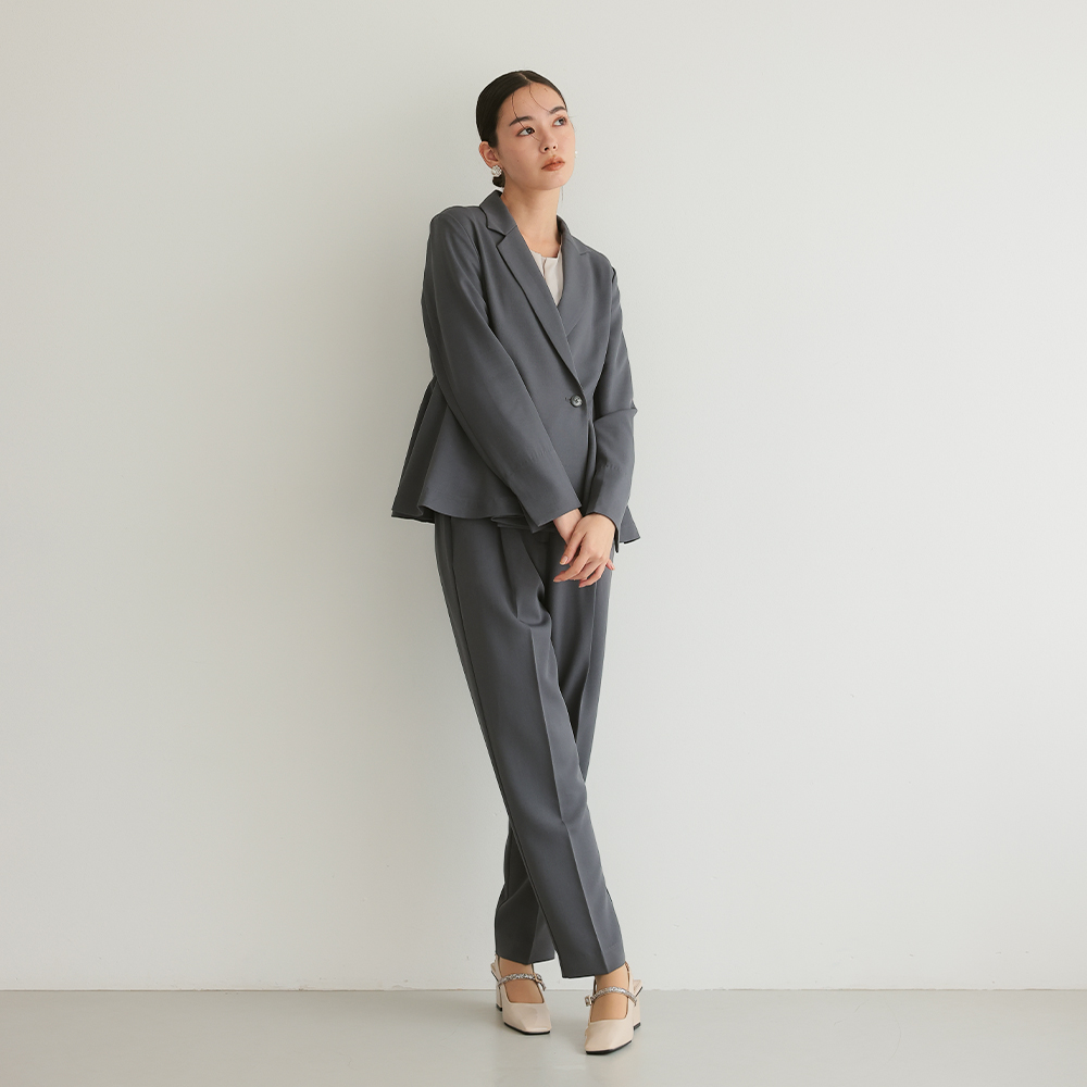 パンツスーツ レディース ダブルジャケット サイドフレア テーパード