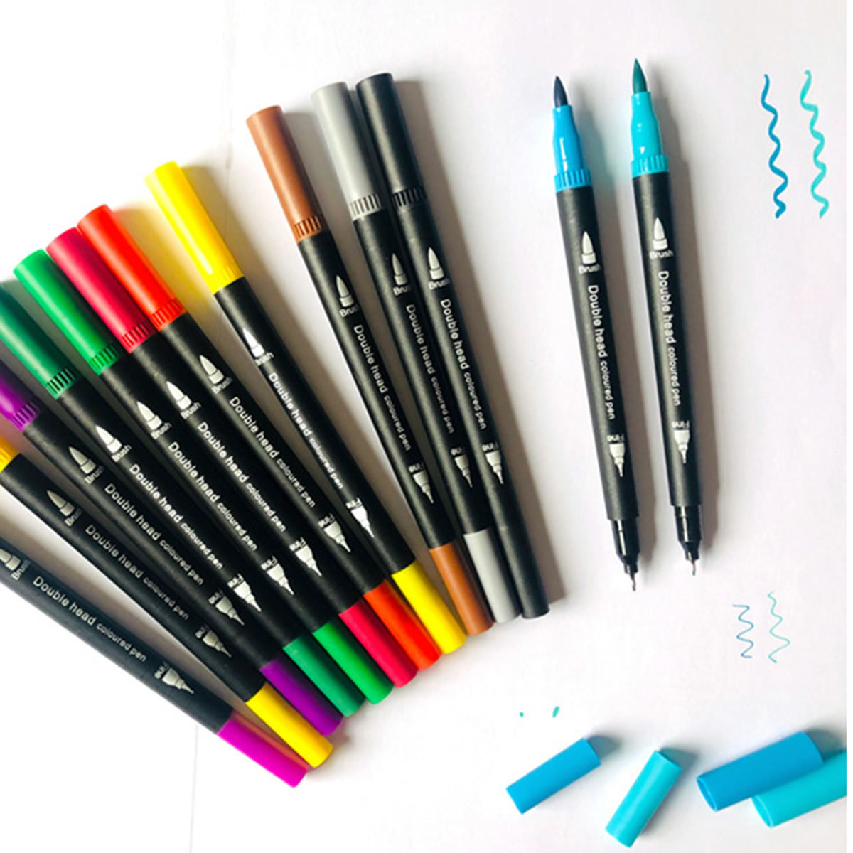 在庫処分 即納 クリスマス 新年プレゼント水彩毛筆カラーペン 12色両端ペン先 水彩筆水性細字太字両用耐水速乾 絵描き画材落書きイラストメモ美術手帳 子供 アウトレット 51 Off