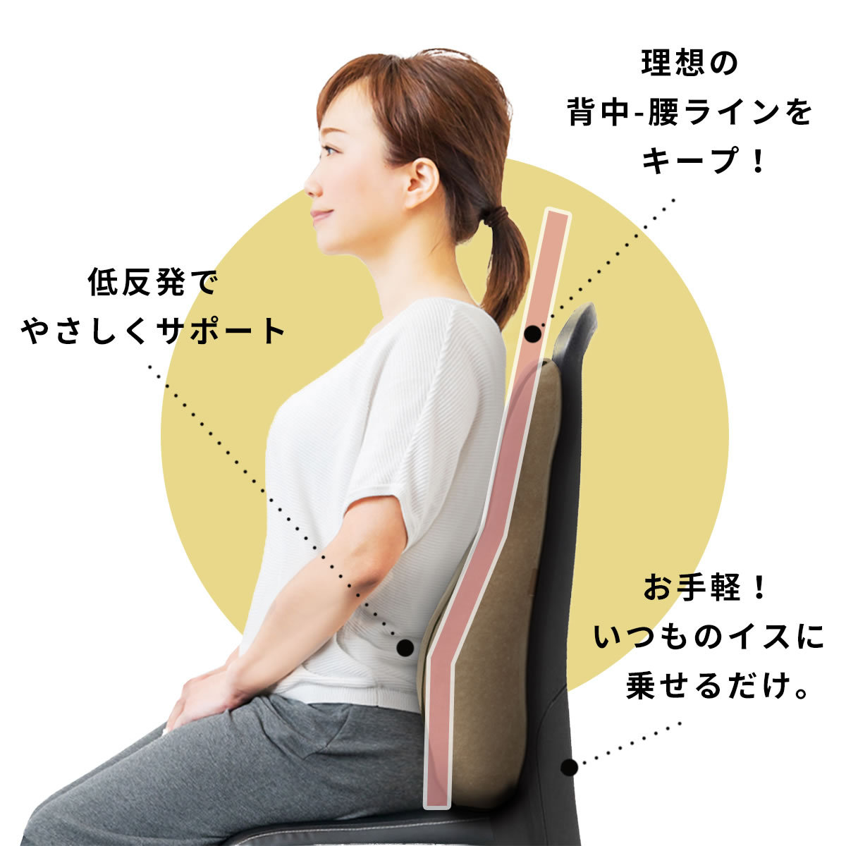 腰を楽に❤️腰枕❤️低反発ランバーサポート 姿勢ケア