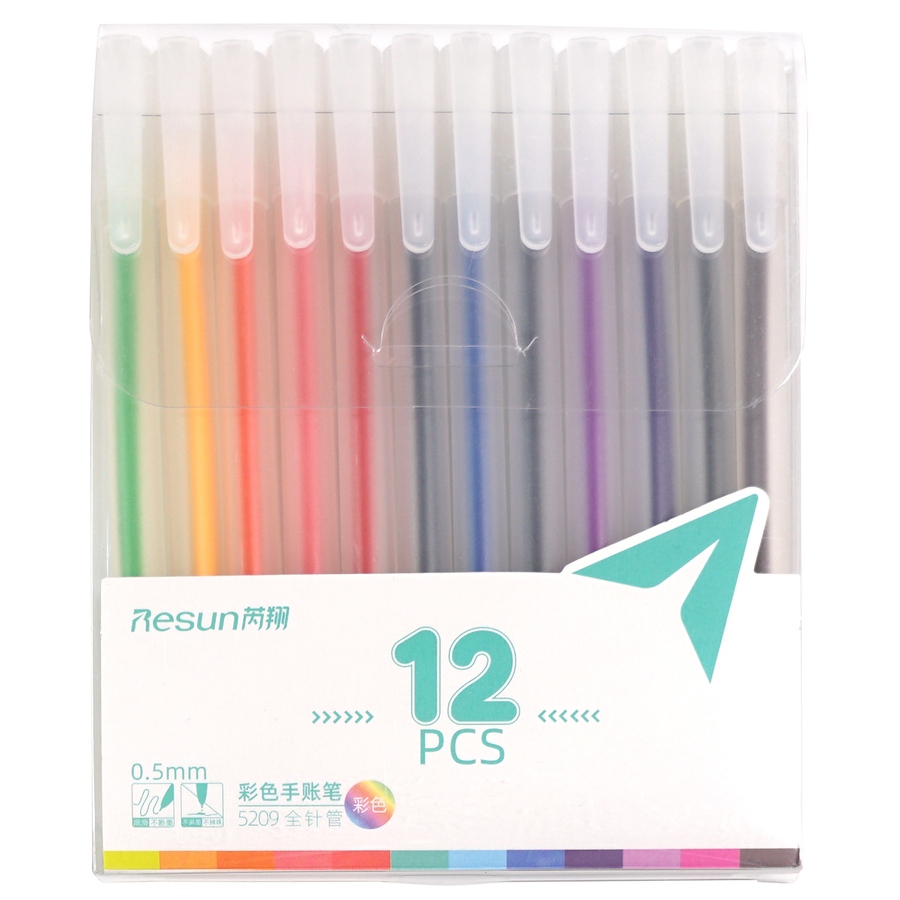 12色セット ゲルインク ボールペン 0.5mm 耐水性 にじまない 鮮やかな