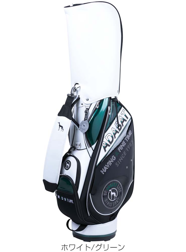 新品未使用　ADABAT キャディバッグ ホワイト・グリーン adabat（アダバット） カート キャディバッグ メンズ ABC439 : ゴルフ