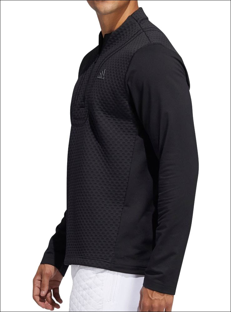 アディダス ゴルフウェア メンズ ファブリックミックス ハーフジップ モック 長袖シャツ INS66 2020年秋冬モデル M-O