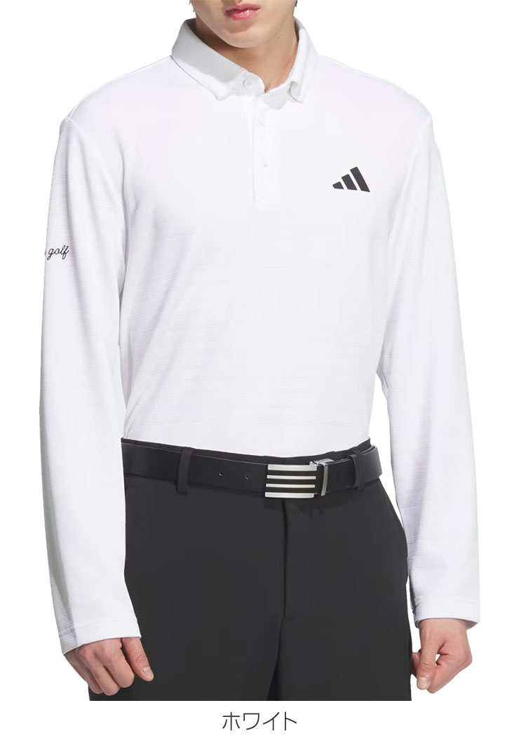 adidas（アディダス） ゴルフ シーズナルジャガード 長袖 ポロシャツ