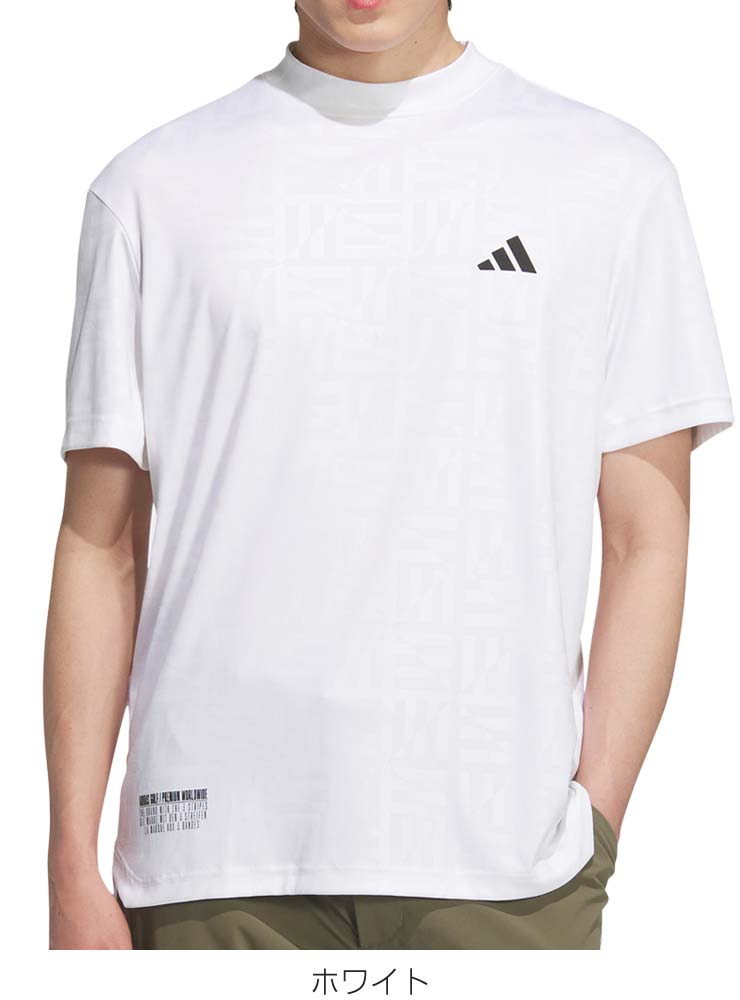 adidas アディダス ゴルフ BOSロゴ柄デボス モックネック 半袖