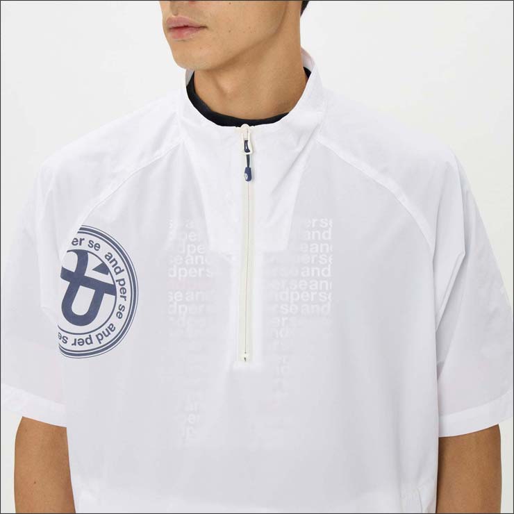 and per se（アンパスィ） マルチウェザー ハーフジップ 半袖 ブルゾン